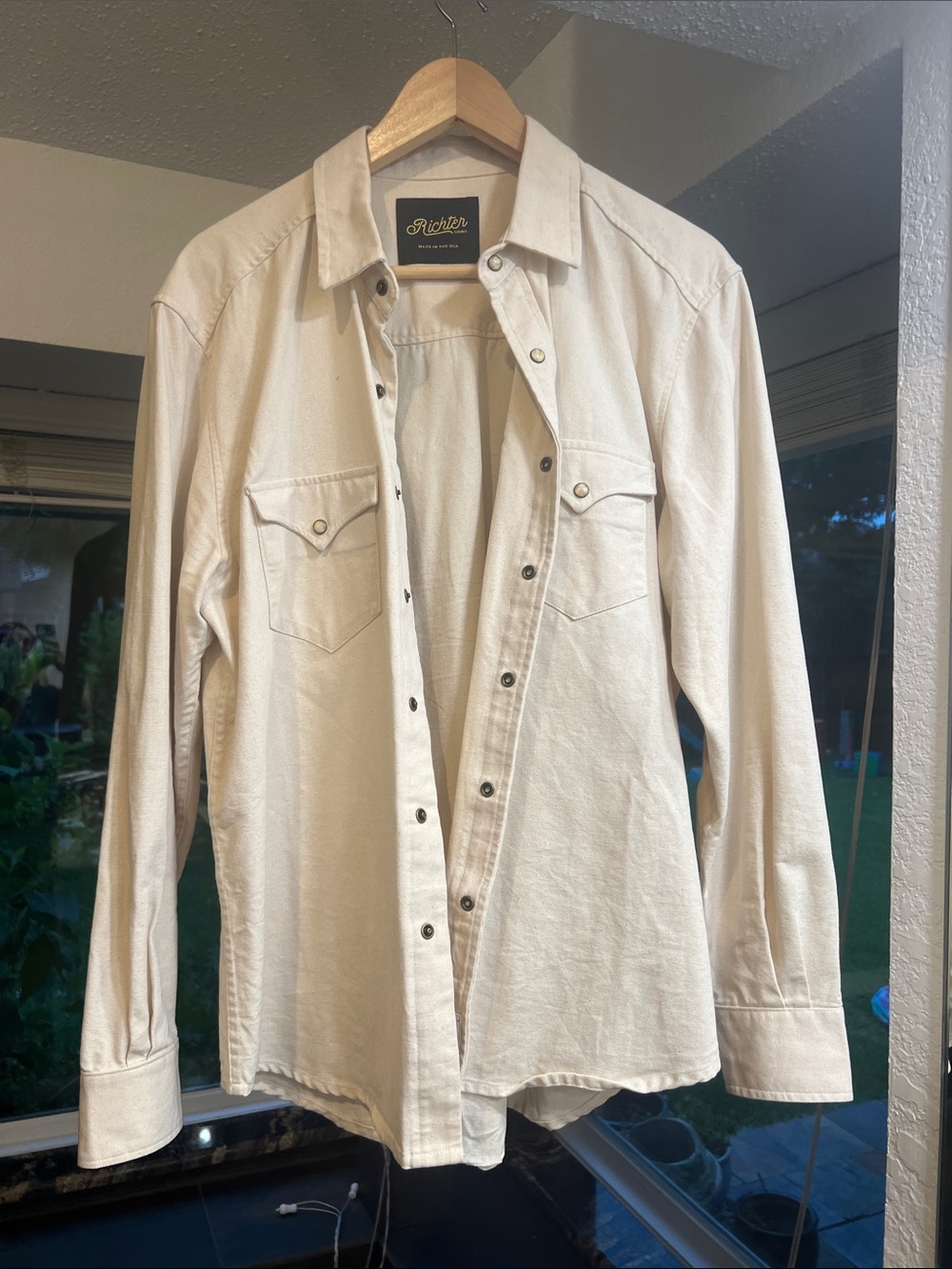 Rails Cream Collared Snap Jacket